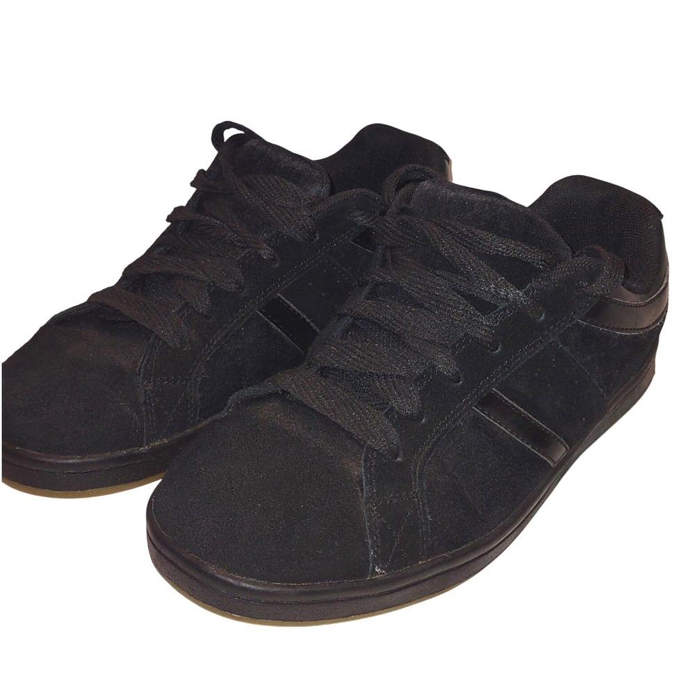 Mossimo Supply Co Sneakers Black Leather Suede Shoes Kids Size 5 Excellent